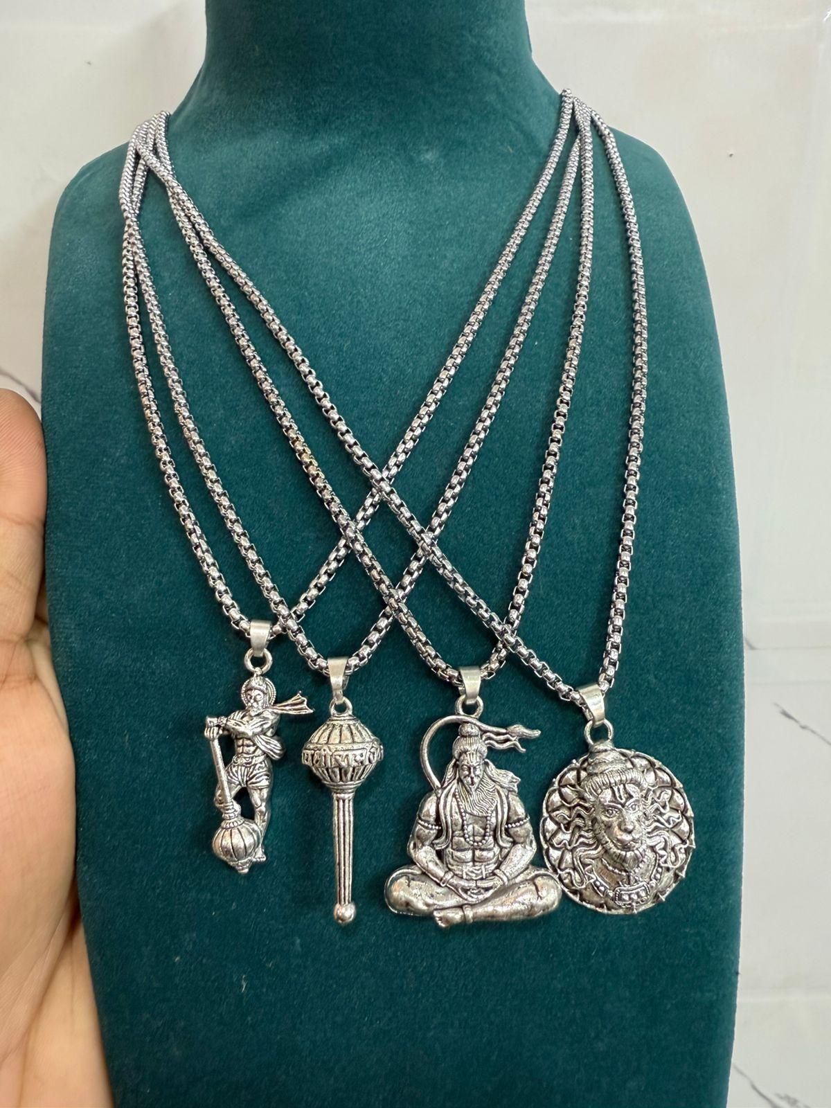 Lord Hanuman Ji Chain – Pack of 4 Chains with Pendants