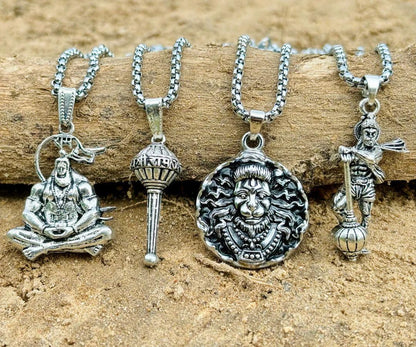 Lord Hanuman Ji Chain – Pack of 4 Chains with Pendants