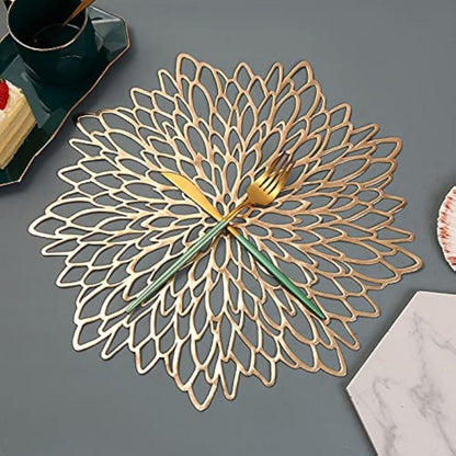 Elegant Bloom PVC Table Mat – Non-Slip & Heatproof (Pack of 2)