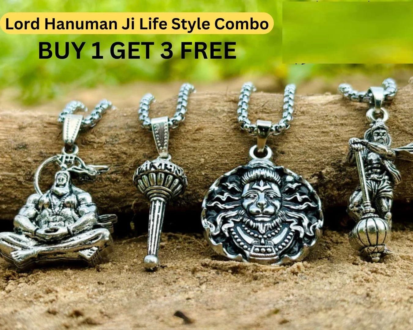 Lord Hanuman Ji Chain – Pack of 4 Chains with Pendants